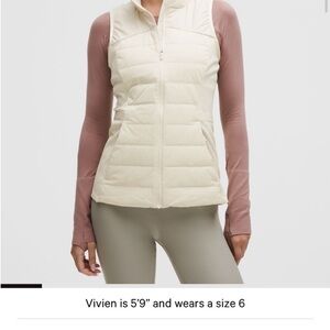 Lululemon Women's Down for it all Puffer Vest in light Ivory size 10